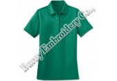 Women Green Short Sleeve Polyester Cotton T-Shirts Polo Shirts